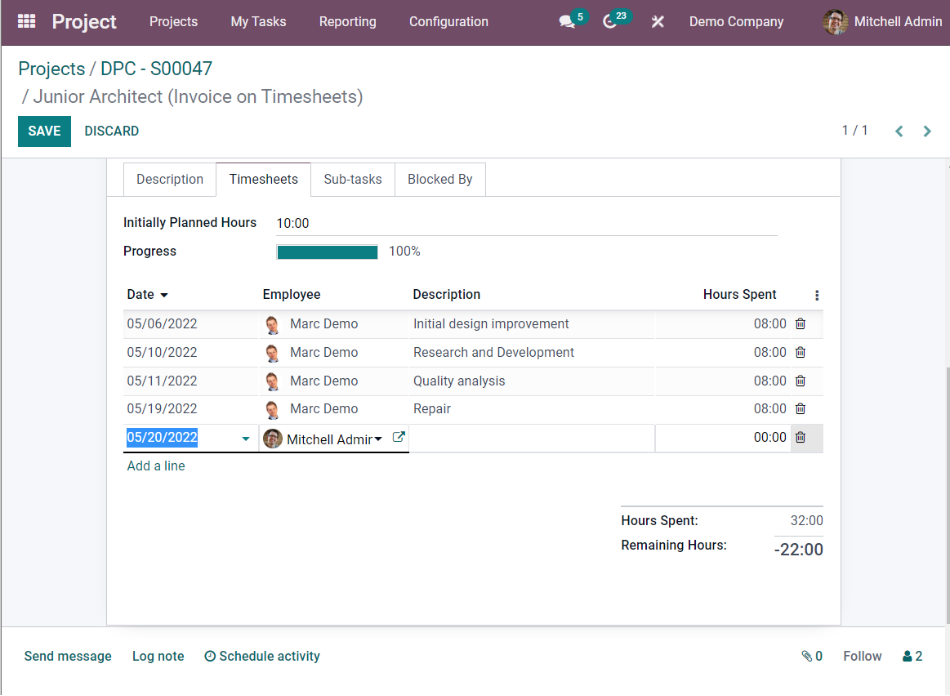 Odoo Timesheets Module | Midis